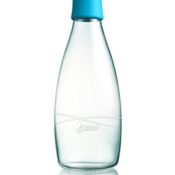 Wiederverwendbare Wasserflasche mit Verschluss - 0,8 Liter, Deckelfarbe:Petrol - 1